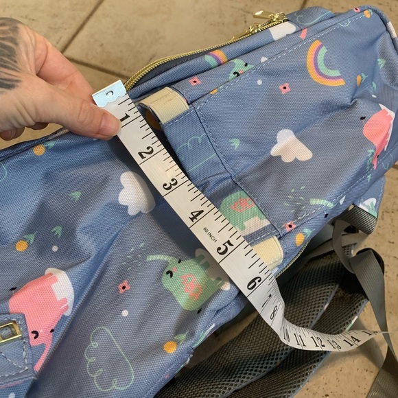 Cute Elephant Rainbow Insulated Diaper Bag Backpack - Picture 10 of 11